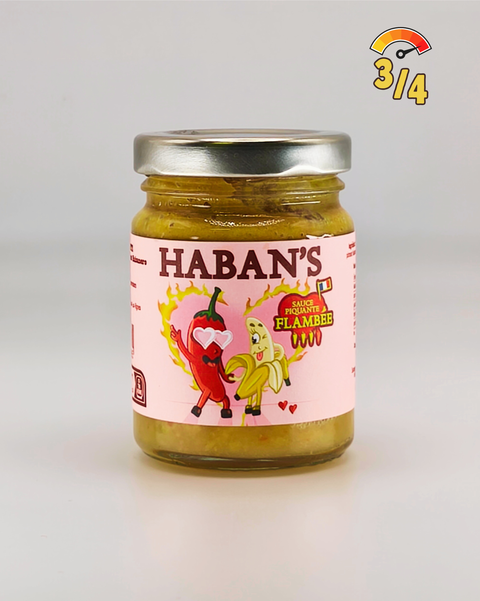 alt="Sauce piquante Flambée artisanale Haban’s banane et piment habanero"