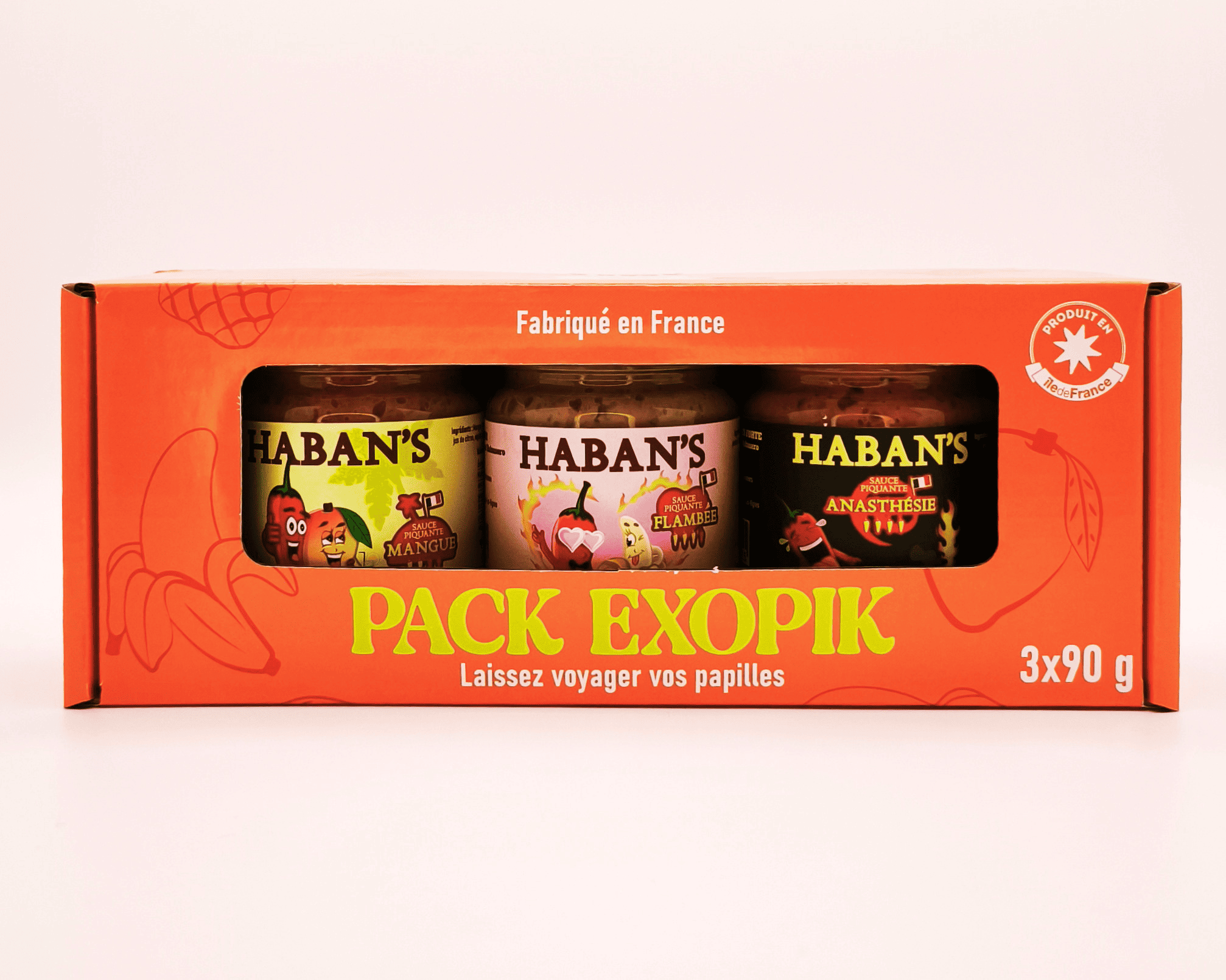 Pack Exopik 3 sauces piquantes artisanales au Habanero